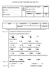 Đề kiểm tra cuối năm môn Toán Lớp 5 - Năm học 2014-2015 - Trường Tiểu học Phú Hòa Đông 2 (Có đáp án)